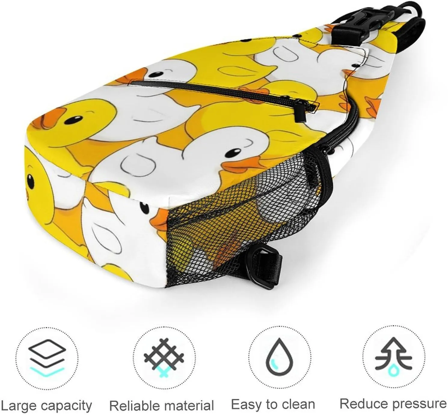 Supdreamc Ultra Lightweight Sling Backpack Shoulder Chest Crossbody Bag Multipurpose Anti-Theft Backpacking for Hiking Cycling Walking Dog Bicycle Travel - Cute Rubber Duck