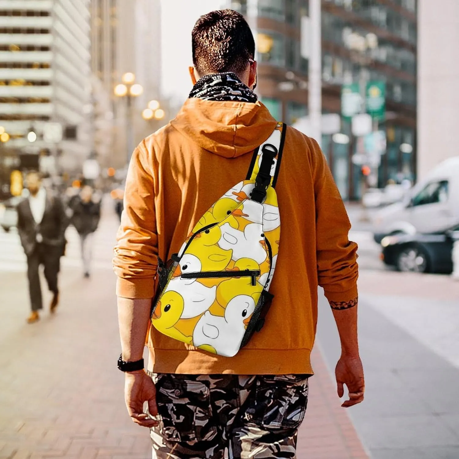 Supdreamc Ultra Lightweight Sling Backpack Shoulder Chest Crossbody Bag Multipurpose Anti-Theft Backpacking for Hiking Cycling Walking Dog Bicycle Travel - Cute Rubber Duck