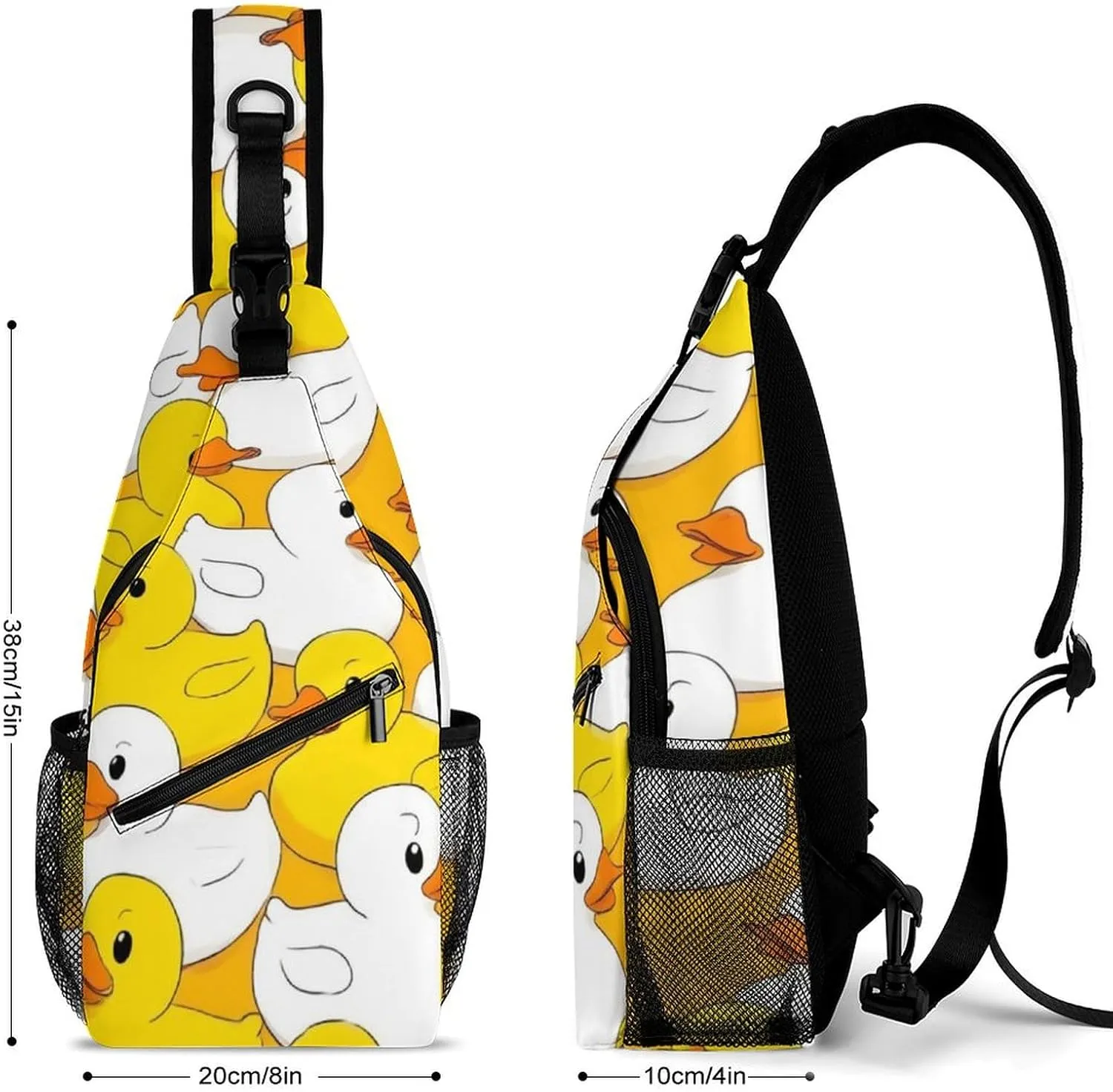 Supdreamc Ultra Lightweight Sling Backpack Shoulder Chest Crossbody Bag Multipurpose Anti-Theft Backpacking for Hiking Cycling Walking Dog Bicycle Travel - Cute Rubber Duck