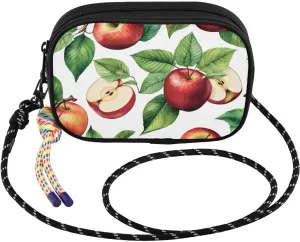 susiyo Watercolor Apple on White Crossbody Sling Bag with Adjustable Strap Small Crossbody Handbags Phone Purse for Women Men Girls Travel
