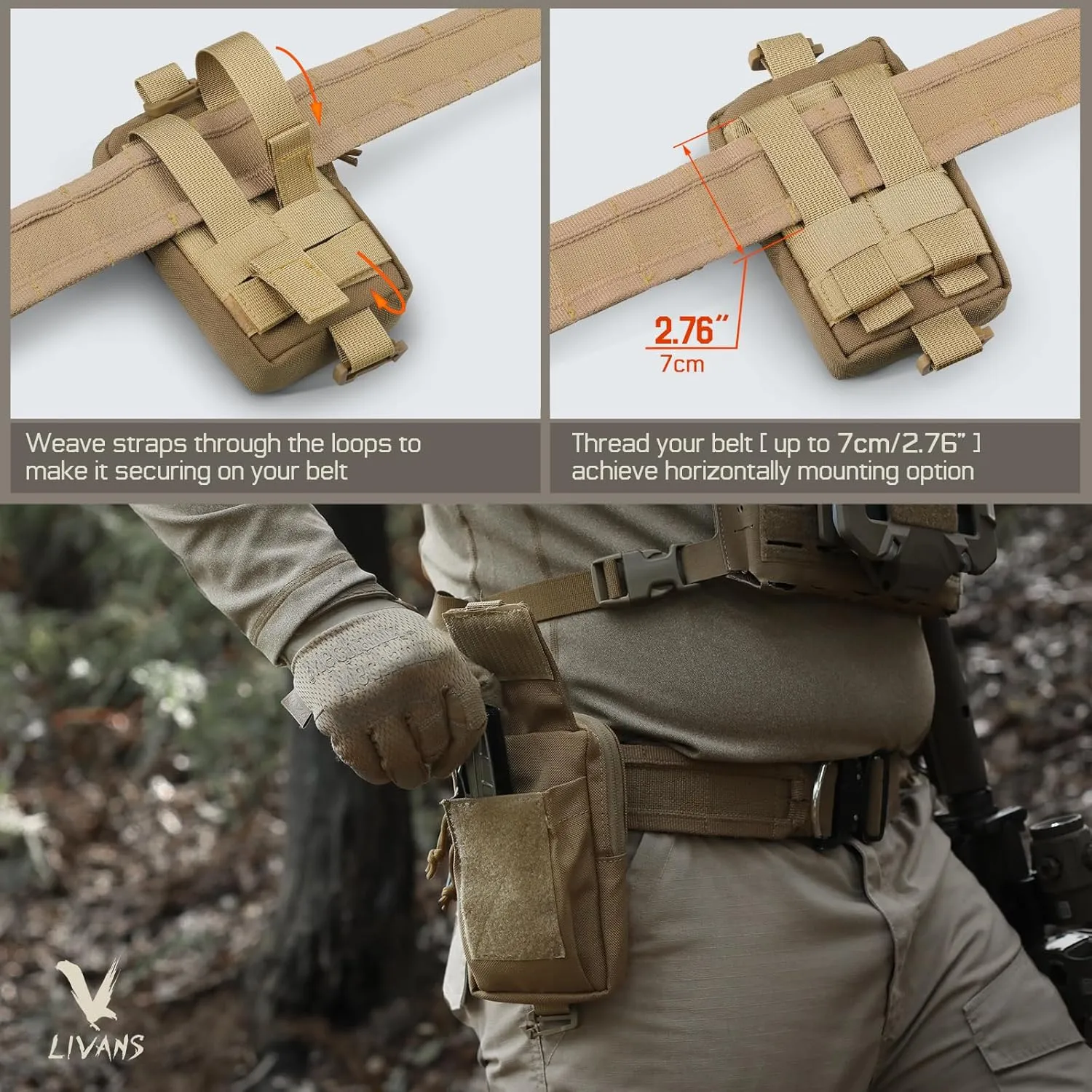Tactical Backpack Accessories Pouch, Molle Accessories Shoulder Strap Attachment Pouches Utility EDC Phone Pouch Sport