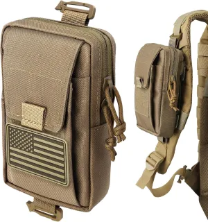 Tactical Backpack Accessories Pouch, Molle Accessories Shoulder Strap Attachment Pouches Utility EDC Phone Pouch Sport