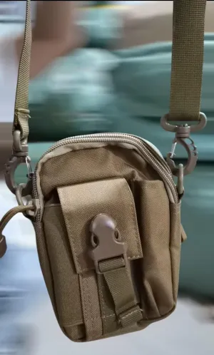 Tactical Crossbody Bag, Compact Style Shoulder Pack (Khaki)