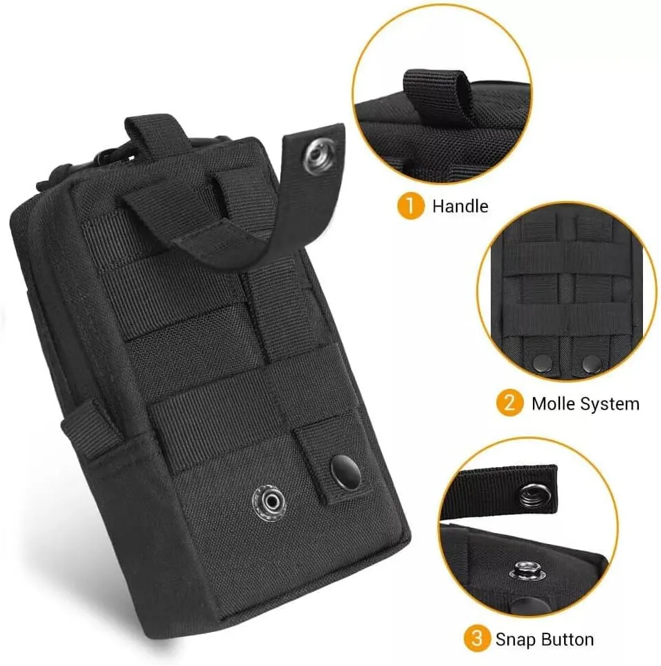 Tactical EDC Pouch Molle Utility Pouches Nylon Bag Outdoor Hunting Waist Pack Phone Holder Smartphone Pouch Gadget Organizer Tool Holster Pocket