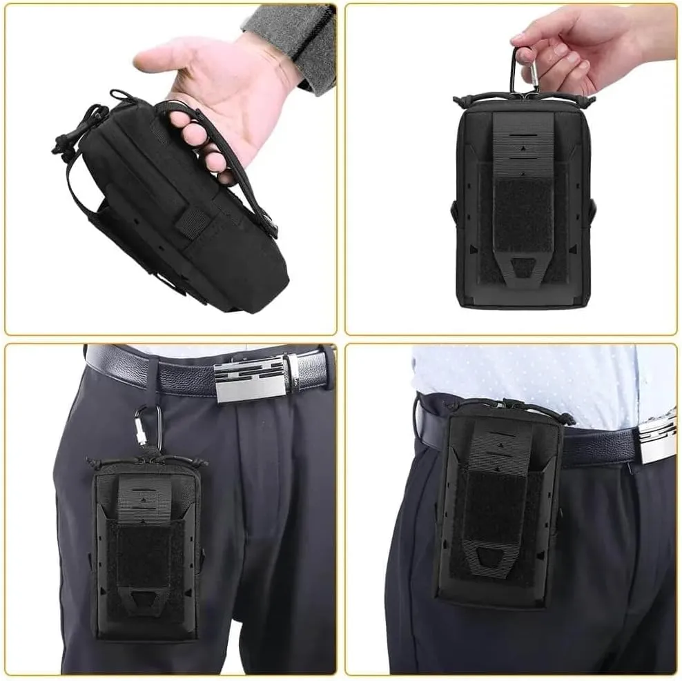 Tactical EDC Pouch Molle Utility Pouches Nylon Bag Outdoor Hunting Waist Pack Phone Holder Smartphone Pouch Gadget Organizer Tool Holster Pocket