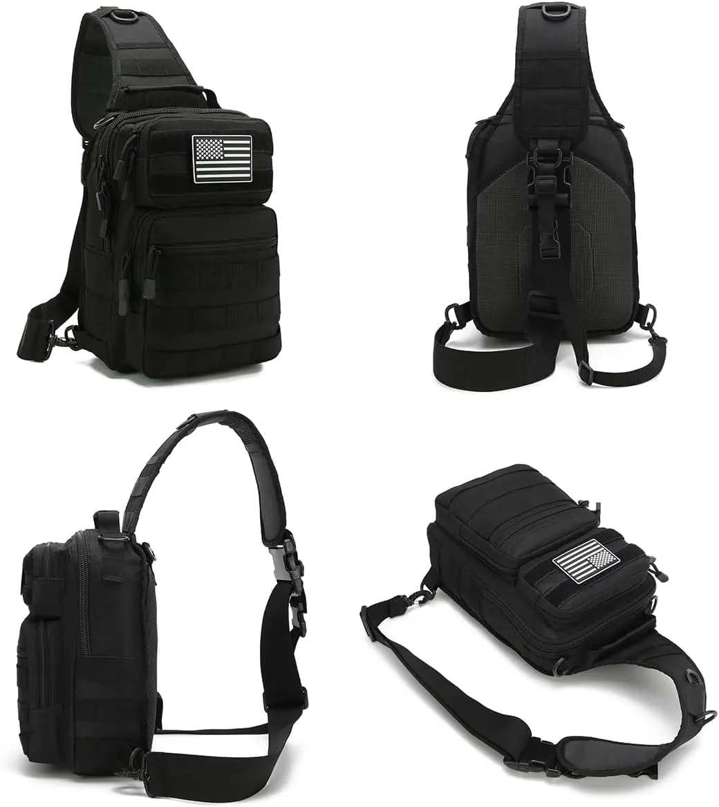 Tactical Sling Bag Backpack for Men Molle Shoulder Bag Pack Daypack Backpack for Hunting, Hiking, Traveling, Camping