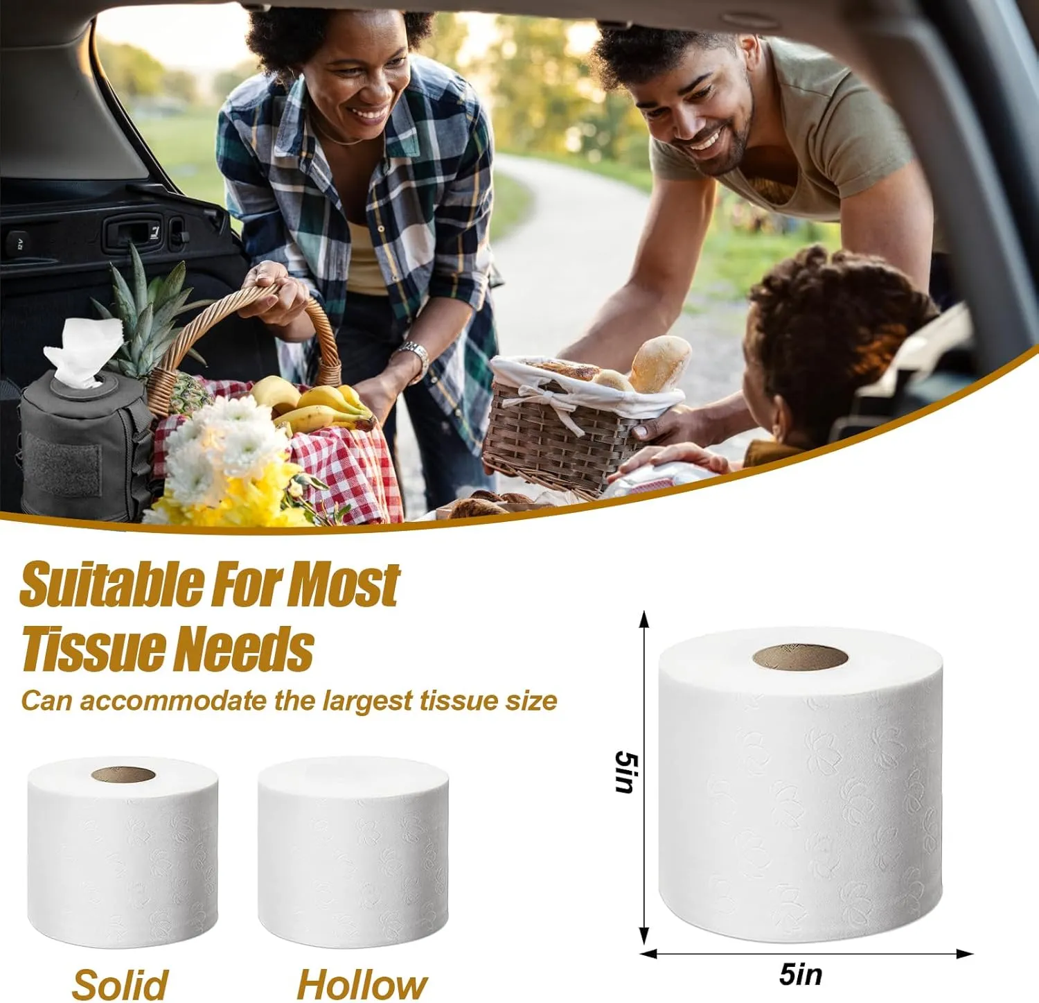 Tactical Toilet Paper Cover Waterproof Cat Proof Towel Holder Roll Paper Case Cover Portable and Foldable Paper Storage Bag with Molle Mount Webbing for Car Camping Outdoor Tent Travel