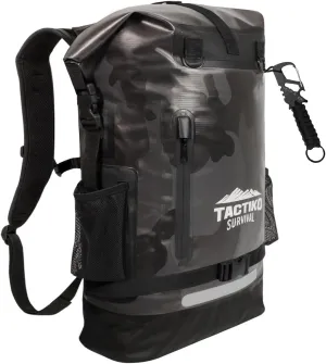 TACTIKO 30L Heavy-Duty 100% Waterproof Backpack, Roll Top Dry Bags for Kayaking, Hiking, Camping, Survival