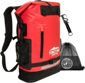 TACTIKO 30L Heavy-Duty 100% Waterproof Backpack, Roll Top Dry Bags for Kayaking, Hiking, Camping, Survival