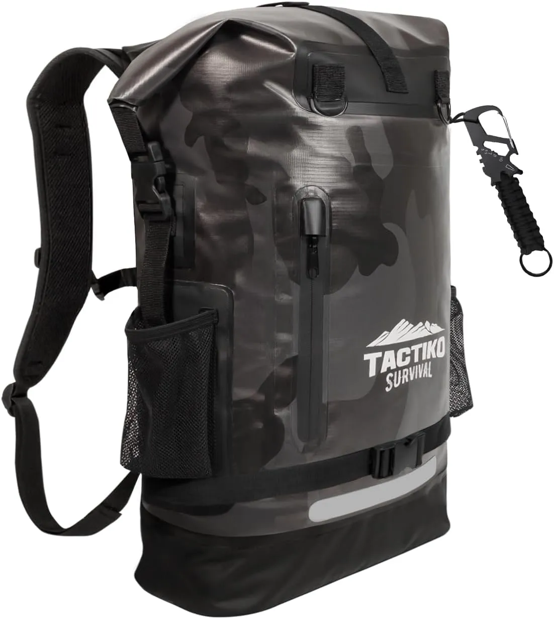 TACTIKO 30L Heavy-Duty 100% Waterproof Backpack, Roll Top Dry Bags for Kayaking, Hiking, Camping, Survival