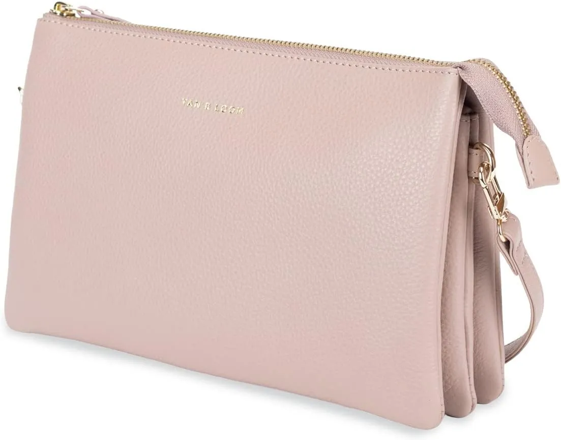 Tan & Loom Women's Genuine Leather Sling Bag | Crossbody Bag (Medium Nude Pink)