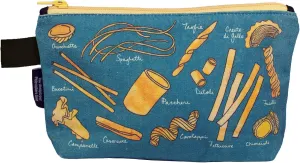 The Unemployed Philosophers Guild Pasta Bag - 9" Canvas Zipper Noodle Themed Pouch for Pencils, Tools, Cosmetics, Toiletries and More