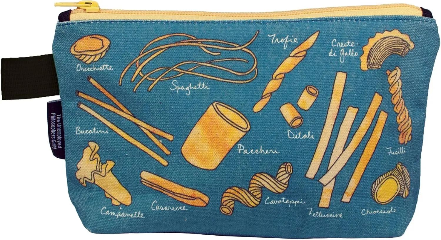 The Unemployed Philosophers Guild Pasta Bag - 9" Canvas Zipper Noodle Themed Pouch for Pencils, Tools, Cosmetics, Toiletries and More