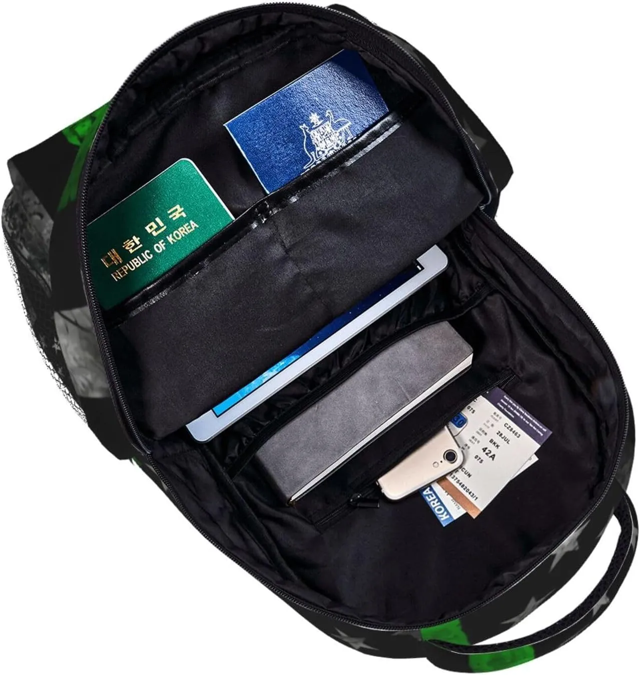 Thin Green Line American Flag Backpacks 15in Laptop Backpack Multipurpose Double Shoulder Bag For Men Women Gifts