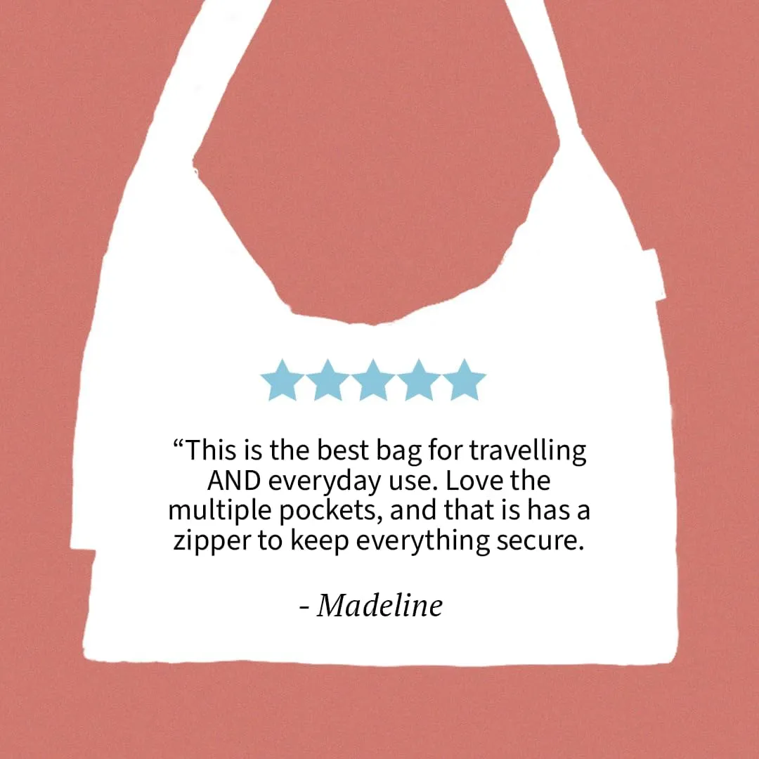 Thread Wallets Slouchy Bag for Women & Men - Crescent Sling Bag with Adjustable Strap and Zip Pocket, Unstructured & Foldable