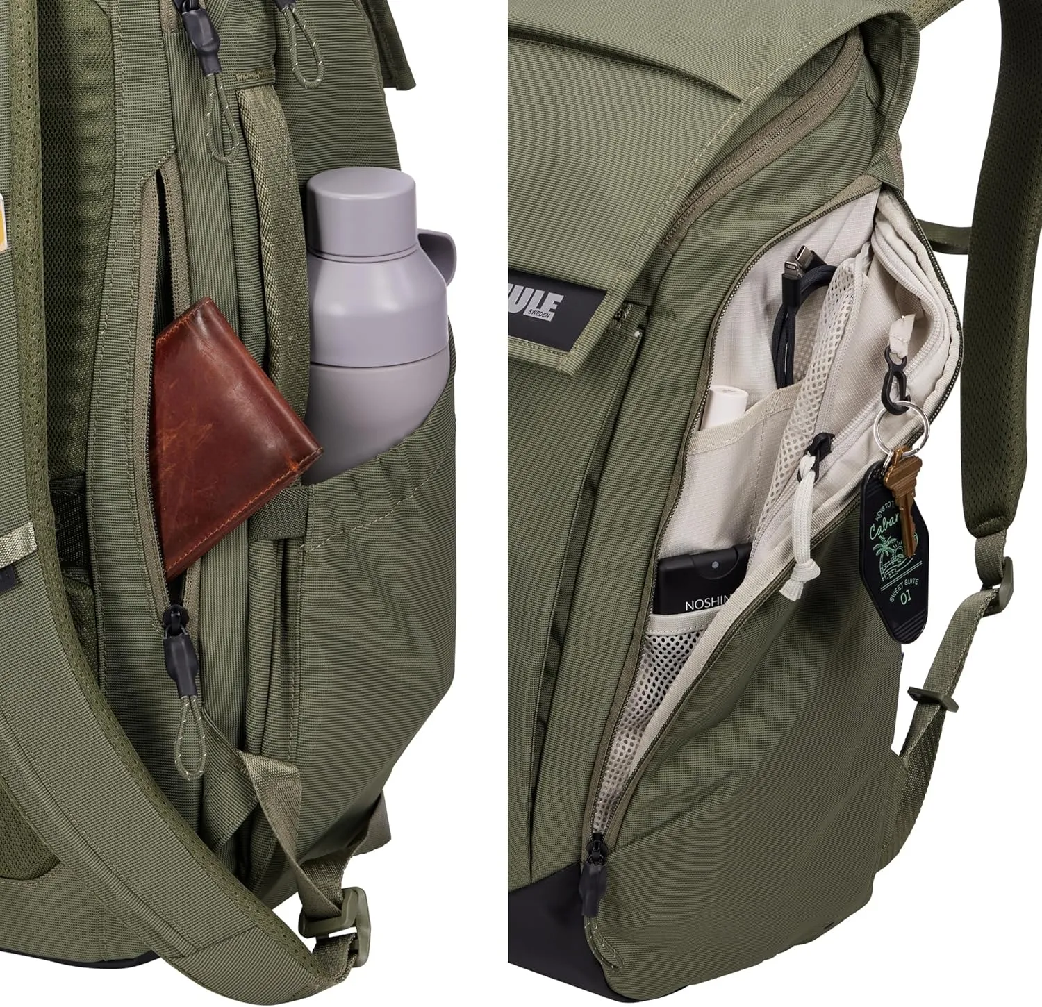 Thule Paramount 27L Backpack - Commuter Backpack - Padded Pocket fits a 16" Laptop, Soft Green