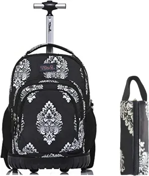 Tilami Rolling Backpack 18 Inch with Pencil Case School for Boys Girls (Totem)