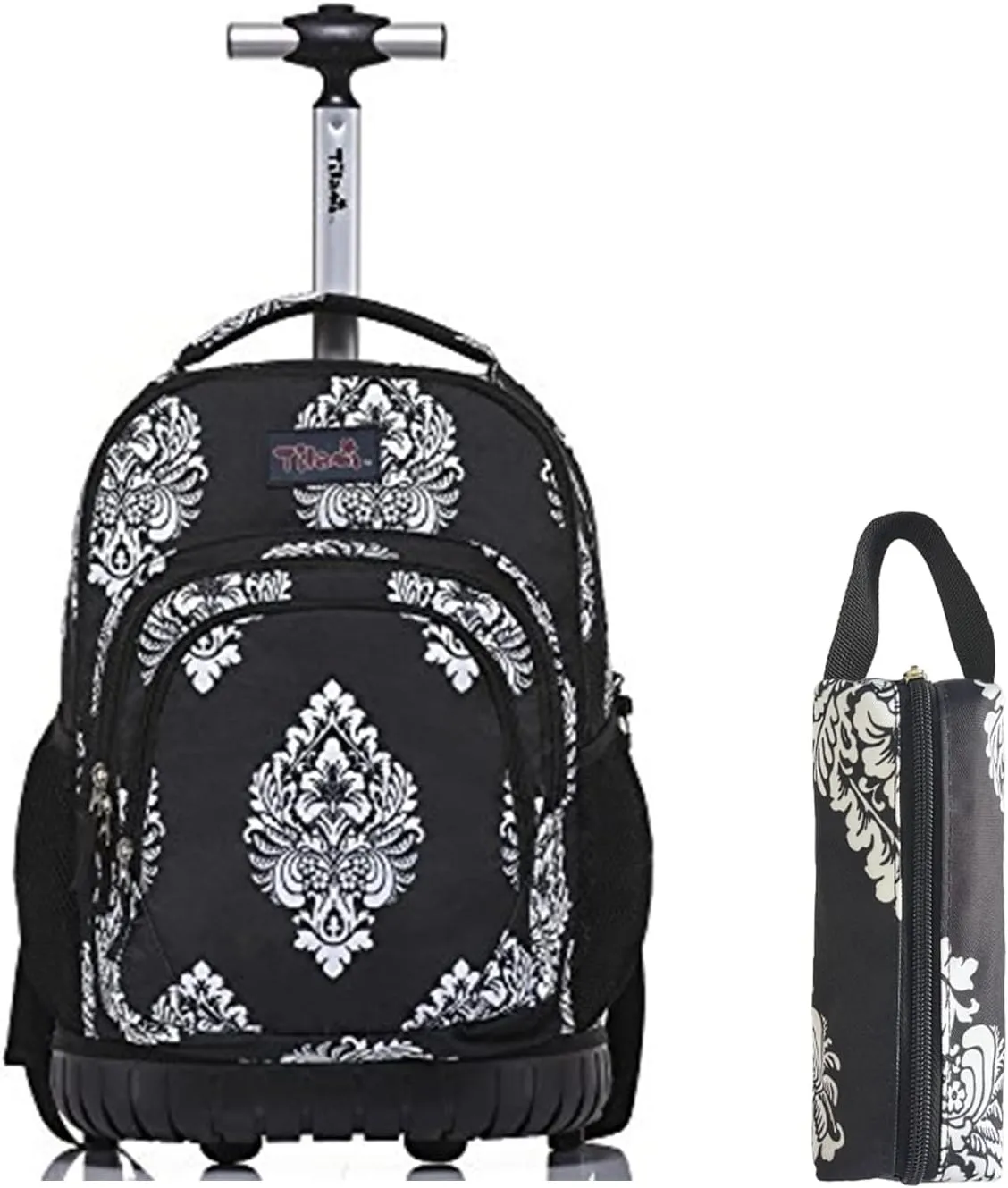 Tilami Rolling Backpack 18 Inch with Pencil Case School for Boys Girls (Totem)