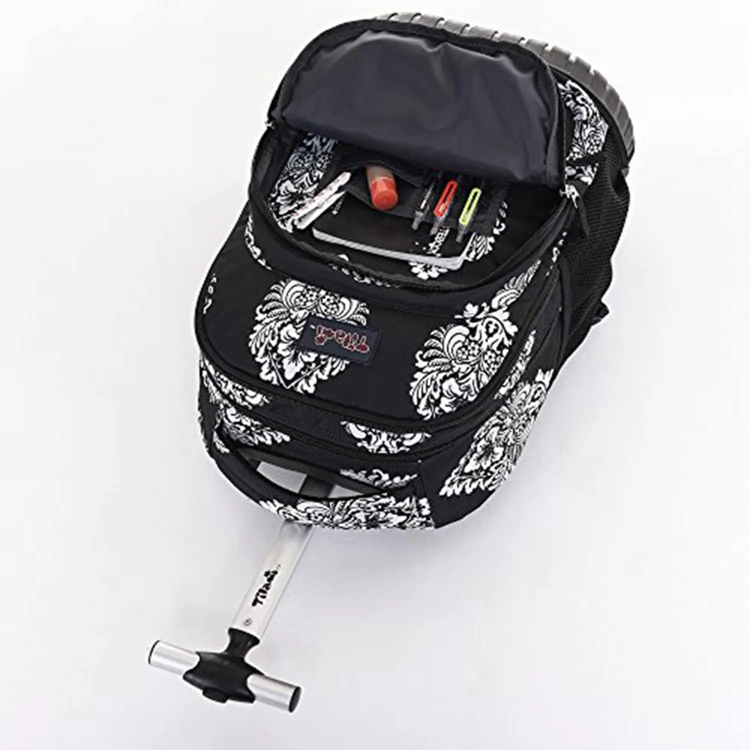 Tilami Rolling Backpack 18 Inch with Pencil Case School for Boys Girls (Totem)