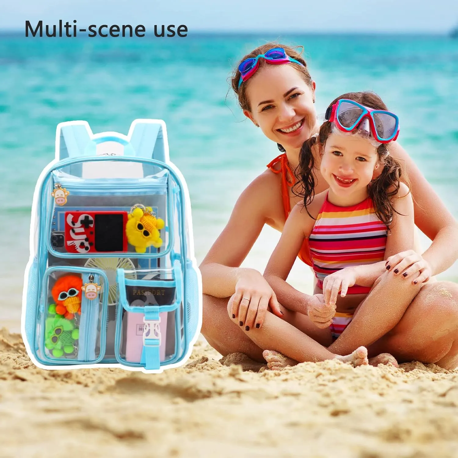 TINYAT Clear Backpack Heavy Duty Transparent Backpack Large Clear Bag See Through Bag for College, Concerts Sports T9063