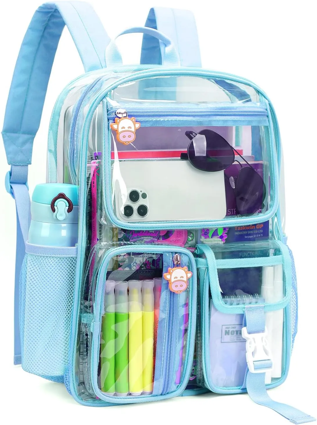 TINYAT Clear Backpack Heavy Duty Transparent Backpack Large Clear Bag See Through Bag for College, Concerts Sports T9063