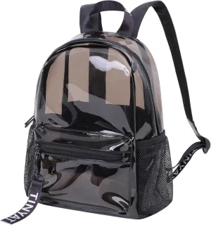 TINYAT Small Clear backpack for Women See Through Clear Bag Cute Transparent Backpack for Work, Concerts, Sports, Travel