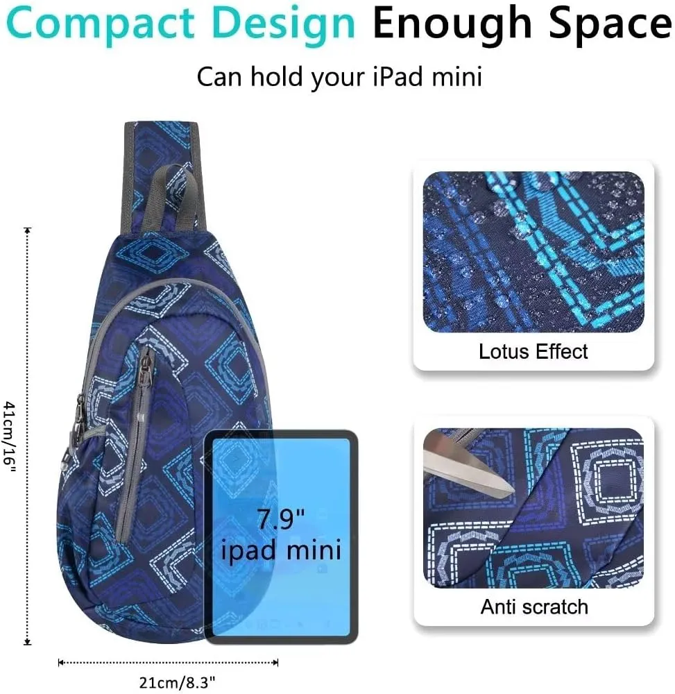 TITECOUGO Small Sling Bag, Lightweight Crossbody Backpack for Men Women, Shoulder Bag for Sports and Outdoor