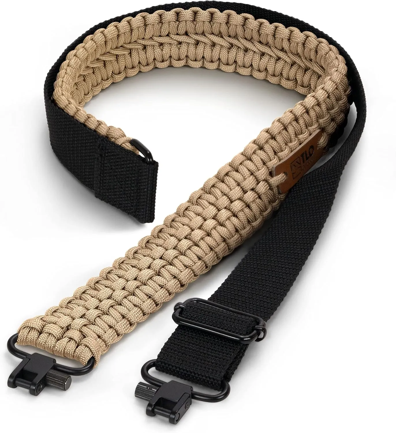TLO Outdoors Paracord Gun Sling - Tactical 2-Point Rifle Sling, Extra Wide, Adjustable Strap with Swivels for Rifle, Shotgun, and Crossbow for Hunting, Shooting, Gun Safety (550 Rated Nylon)
