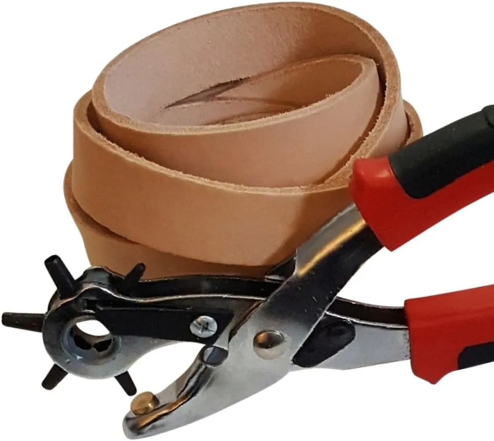 TOFL Genuine Top-Grain Leather Strap | 72 Inches Long | 1 Inch Wide | 9/64 Inch Thick (8-9 oz) | 1 Leather Strip for DIY Arts & Craft Projects, Clothing, Jewelry, Wrapping | Natural