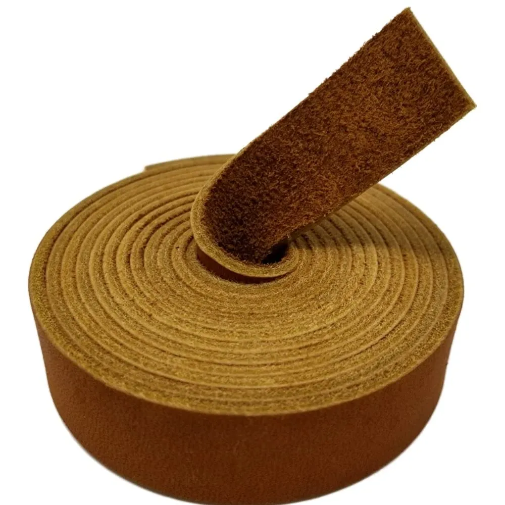 TOFL Genuine Top-Grain Leather Strap | 72 Inches Long | 1/2 Inch Wide | 1/8 Inch Thick (7-8 oz) | 1 Leather Strip for DIY Arts & Craft Projects, Clothing, Jewelry, Wrapping | Tan