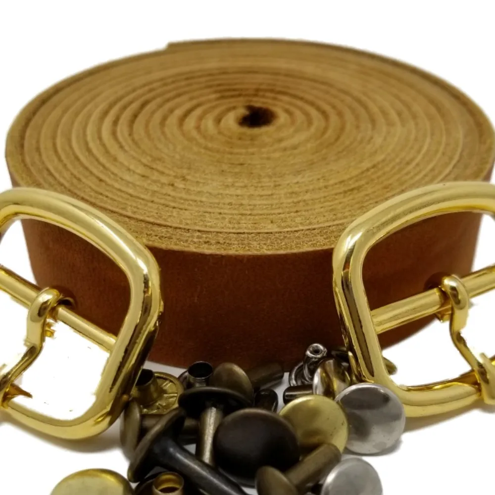 TOFL Genuine Top-Grain Leather Strap | 72 Inches Long | 1/2 Inch Wide | 1/8 Inch Thick (7-8 oz) | 1 Leather Strip for DIY Arts & Craft Projects, Clothing, Jewelry, Wrapping | Tan