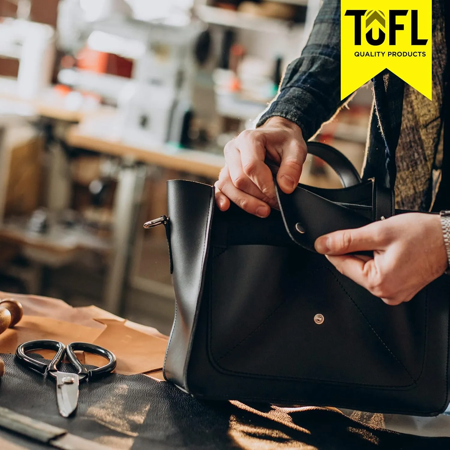 TOFL Genuine Top-Grain Leather Strap | 72 Inches Long | 5/8 Inch Wide | 1/16 Inch Thick (4-5 oz) | 1 Leather Strip for DIY Arts & Craft Projects, Clothing, Jewelry, Wrapping | Tan