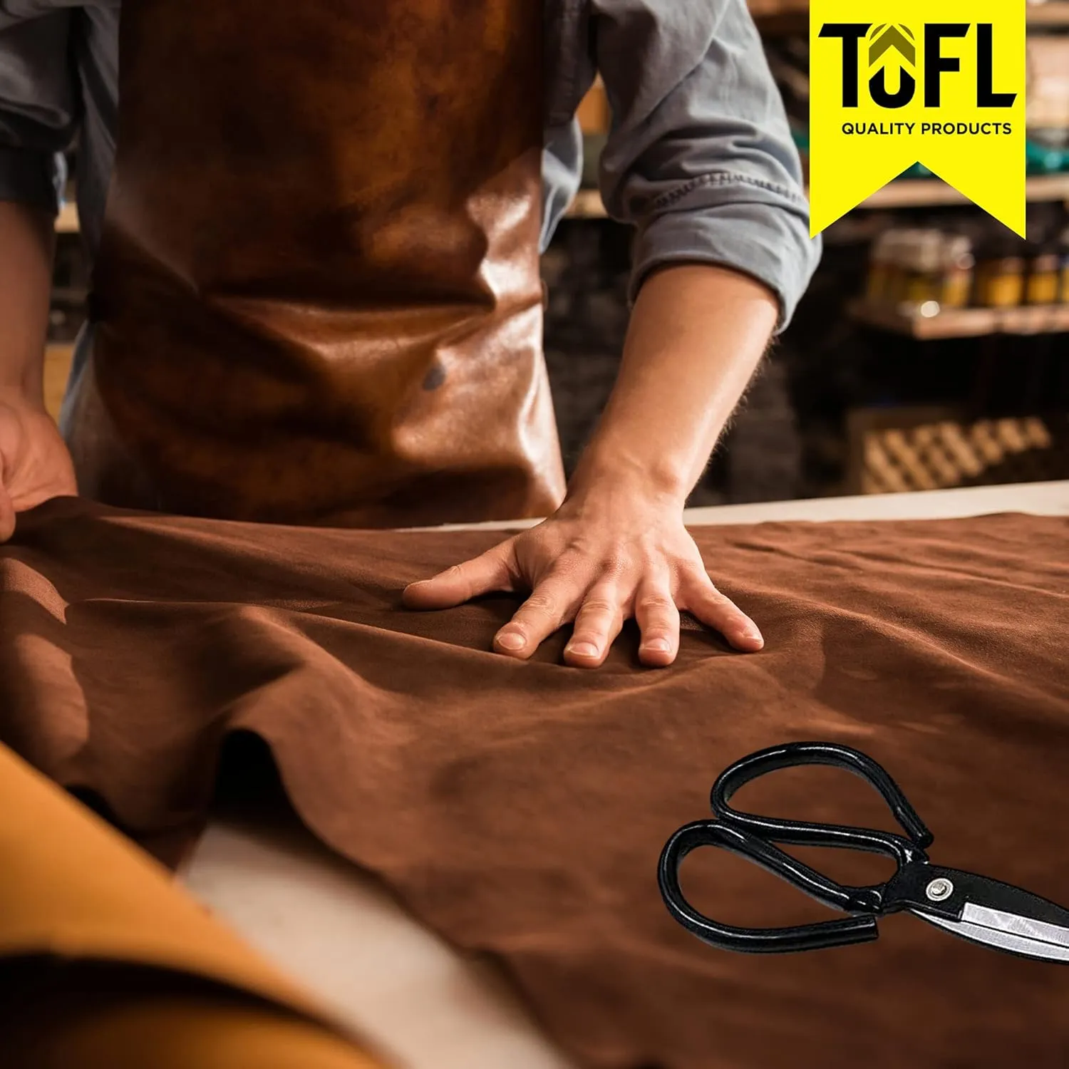 TOFL Genuine Top-Grain Leather Strap 72 Inches Long 7/8 Inch Wide 1/8 Inch Thick (7-8 oz) Dark Brown