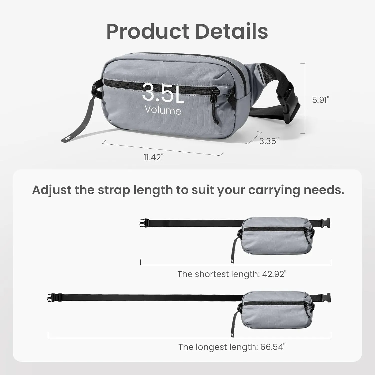 tomtoc 3.5L Sling Bag with RFID Blocking, Crossbody Bag Chest Shoulder Pack for Men and Women, Water-resistant Lightweight Casual Waist Fanny Pack for Travel/Daily Use, for Nintendo Switch 2