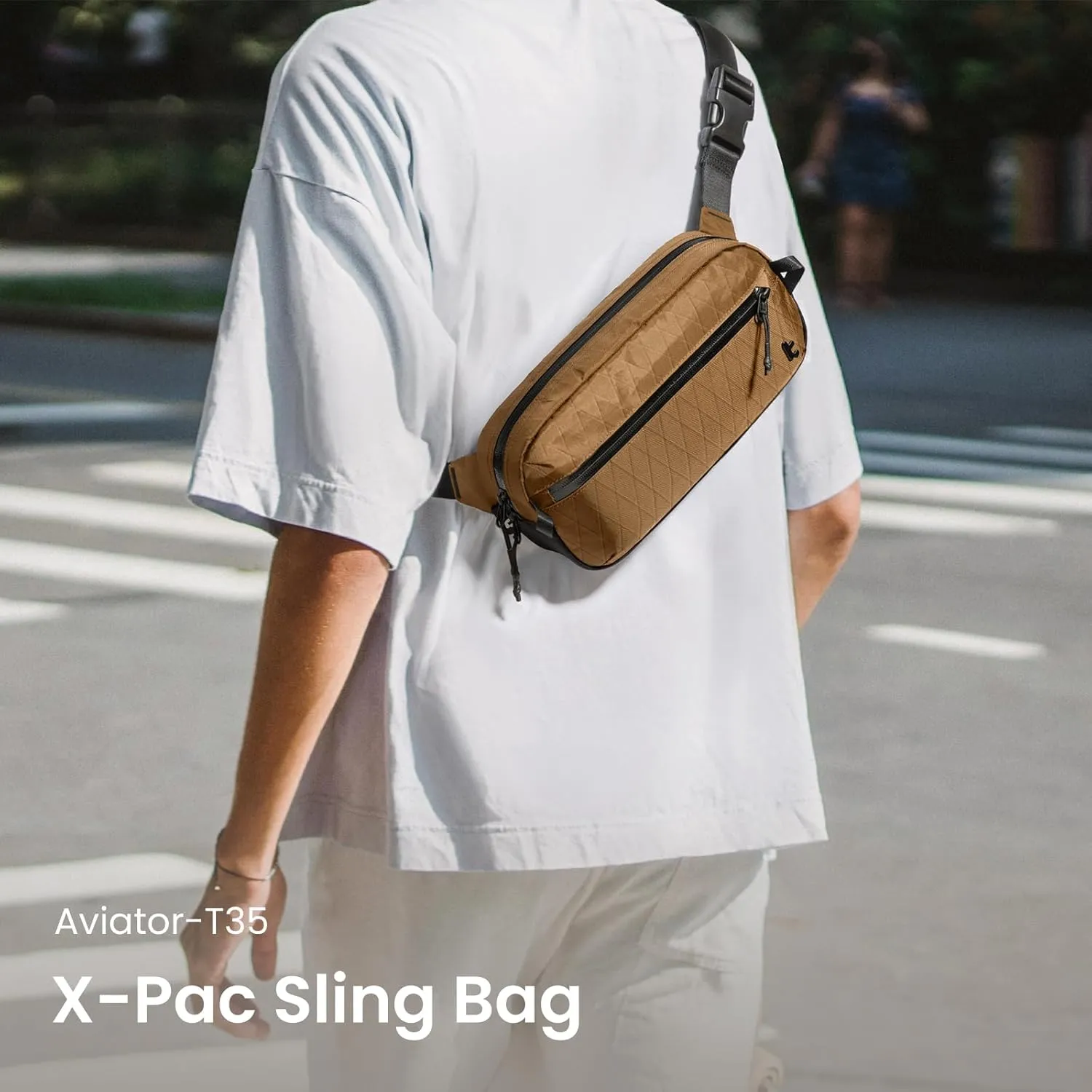 tomtoc 3.5L X-Pac Sling Bag with RFID Blocking, Crossbody Bag Minimalist Chest Shoulder Pack for Men/Women, Water-resistant Lightweight Casual Funny Pack for Travel/Daily Commute, Nintendo Switch 2