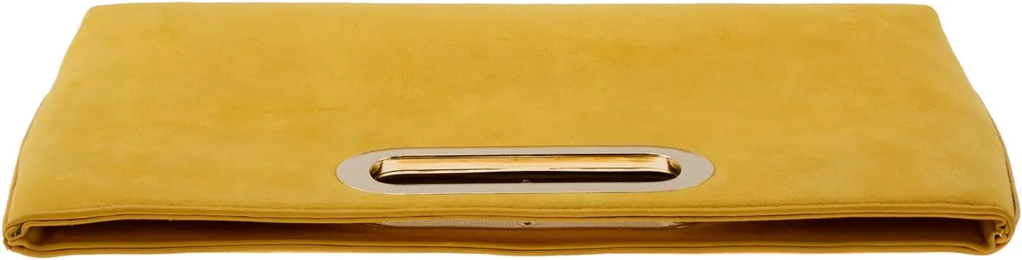 Top Handle Faux Suede Clutch