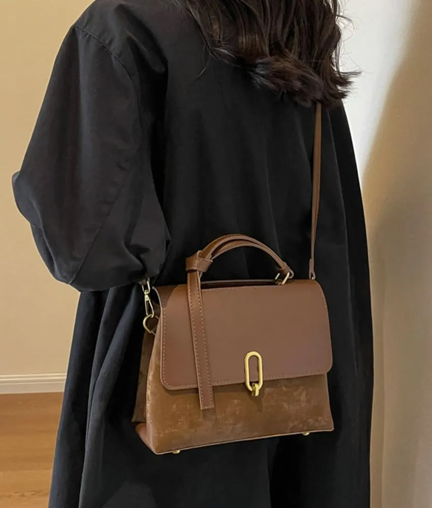 Top Handle Satchel Bag for Women Tote Bag Suede Designer Crossbody Purse Vegan Leather Shoulder Handbag Purse