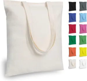 TOPDesign 6 | 12 | 24 | 48 | 192 Pack Economical Cotton Tote Bags, Lightweight Medium Reusable Grocery Shopping Cloth Bags, Suitable for DIY, Advertising, Promotion, Gift, Activity (6-Pack)