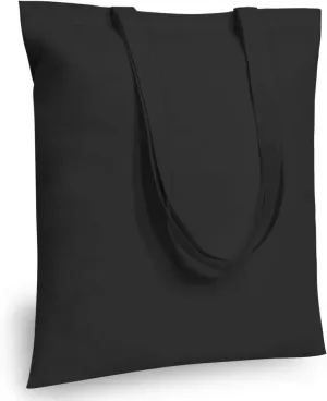 TOPDesign 6-Pack Economical 16"x15" Black Cotton Tote Bag, Lightweight Medium Reusable Grocery Shopping Cloth Bags, Suitable for DIY, Advertising, Promotion, Gift, Activity