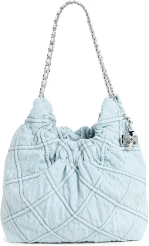 Tory Burch Women's Fleming Denim Mini Hobo Bag