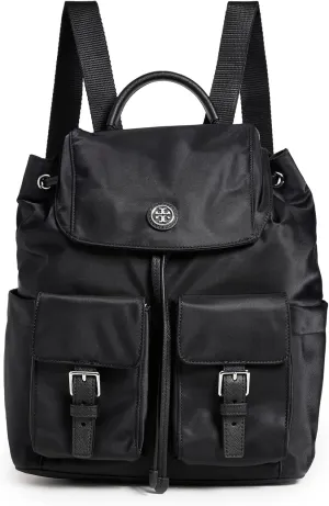Tory Burch Women's Virginia Flap Backpack, Black, One Size