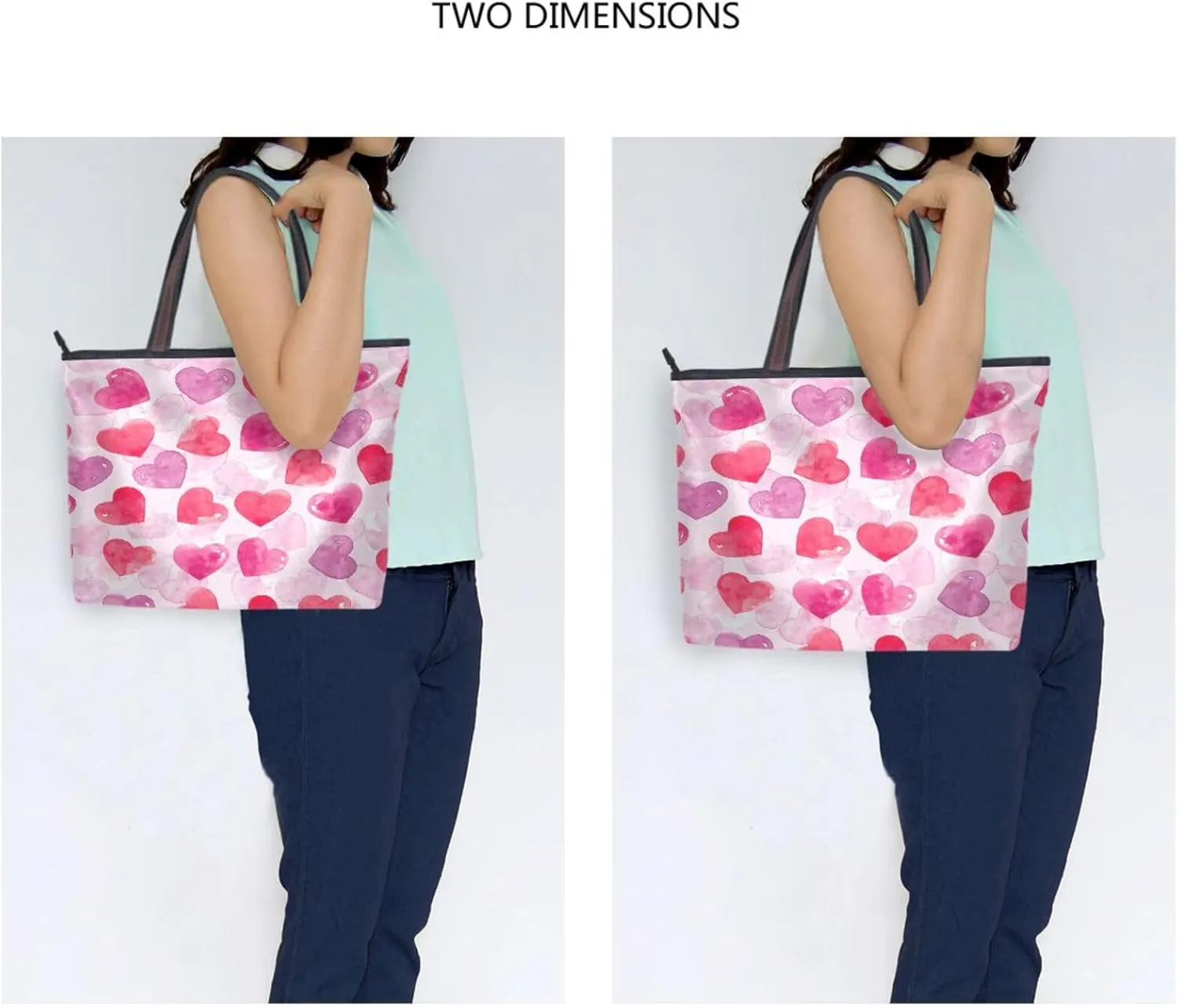 Tote Bag for Women with Zipper and Pockets,Polyester Tote Bag Pattern Tote Purse Women Handbag