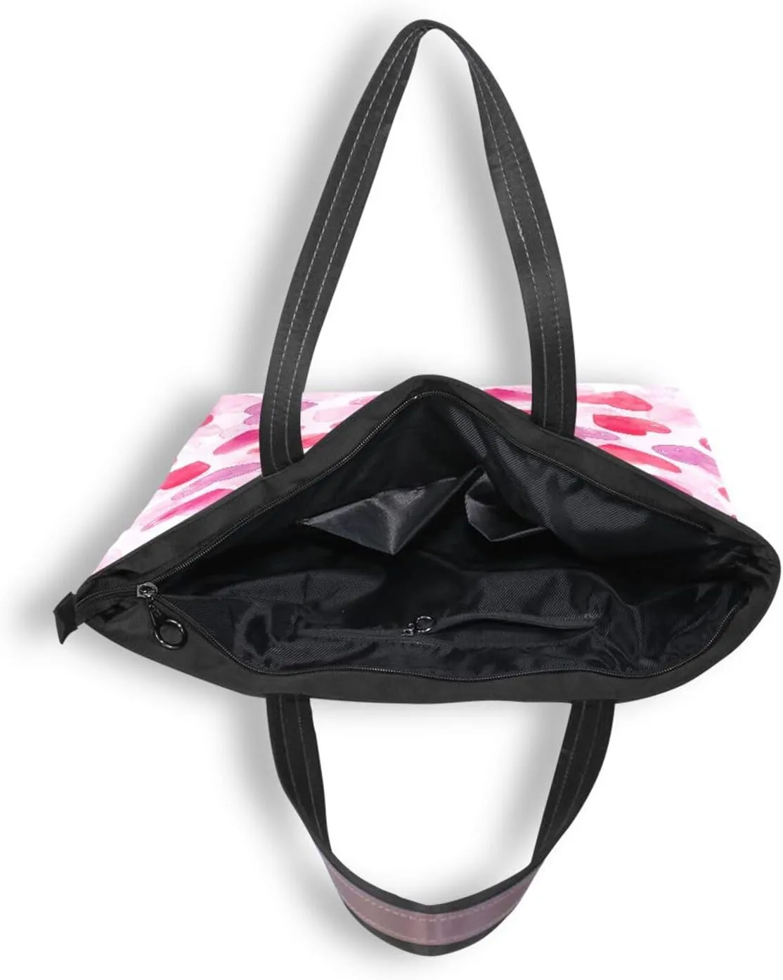 Tote Bag for Women with Zipper and Pockets,Polyester Tote Bag Pattern Tote Purse Women Handbag