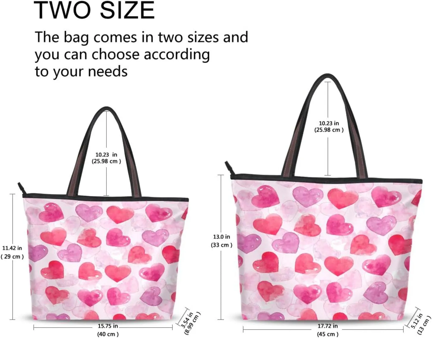 Tote Bag for Women with Zipper and Pockets,Polyester Tote Bag Pattern Tote Purse Women Handbag