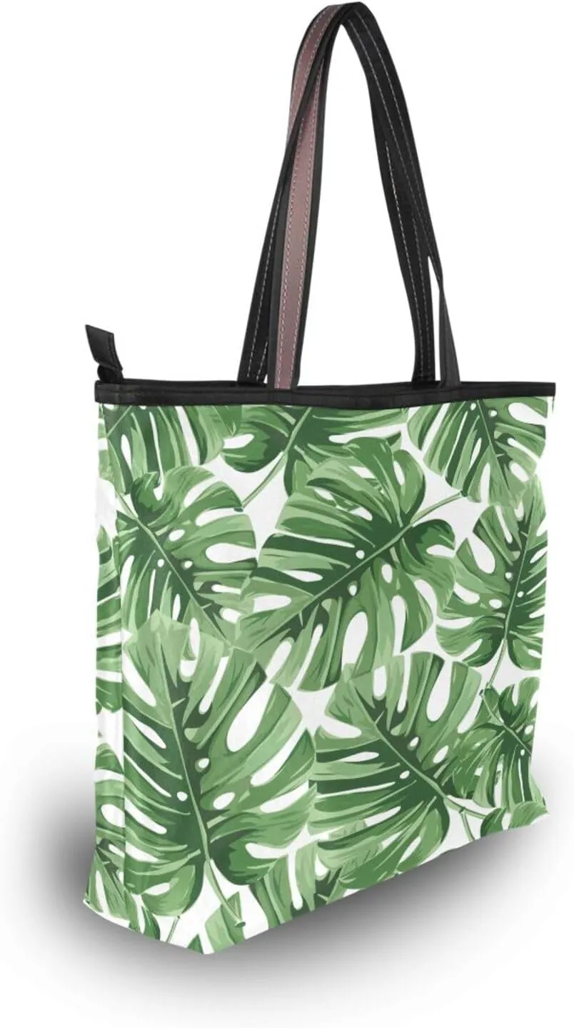 Tote Bag for Women with Zipper,Polyester Tote Purse Holiday Tote Bag Work Handbag Women Gift