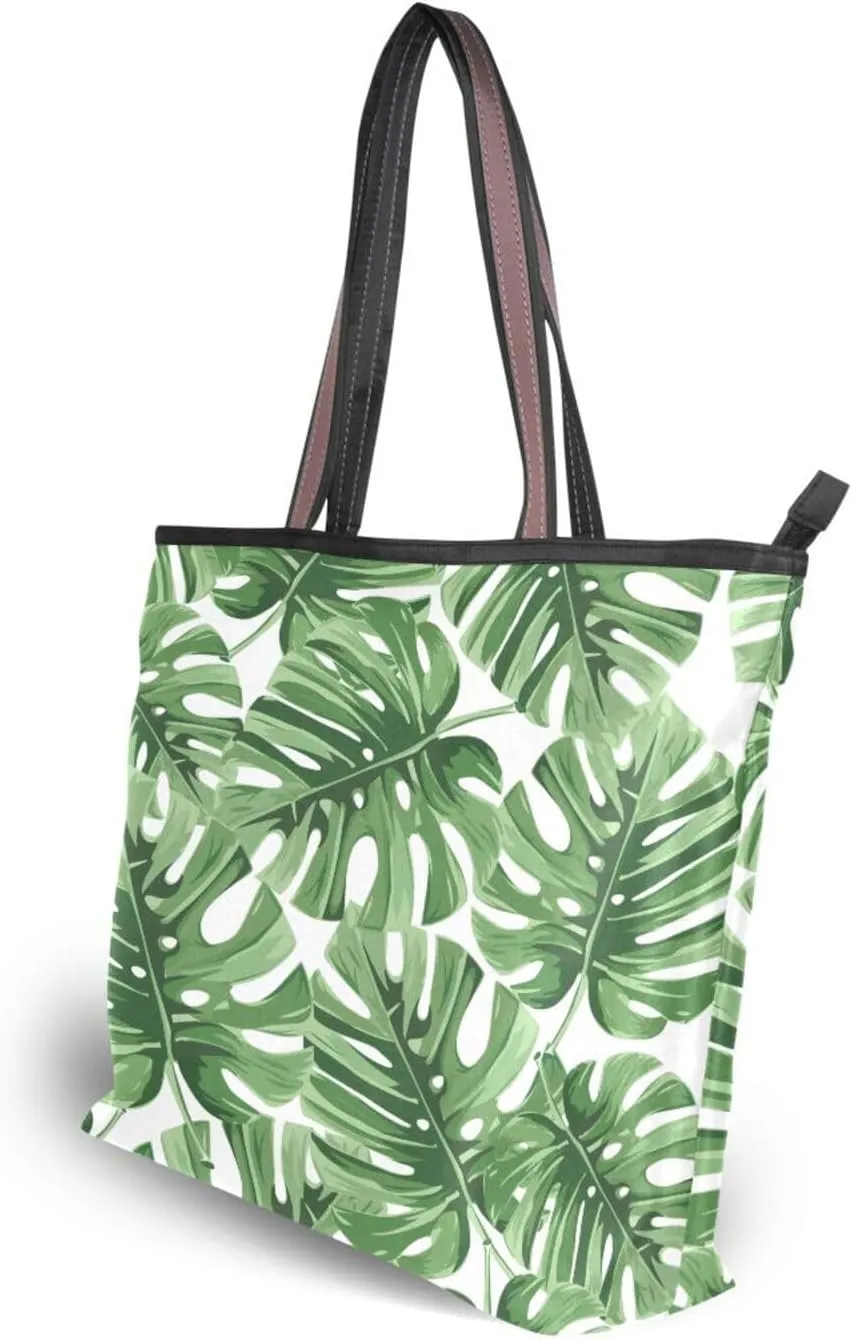 Tote Bag for Women with Zipper,Polyester Tote Purse Holiday Tote Bag Work Handbag Women Gift