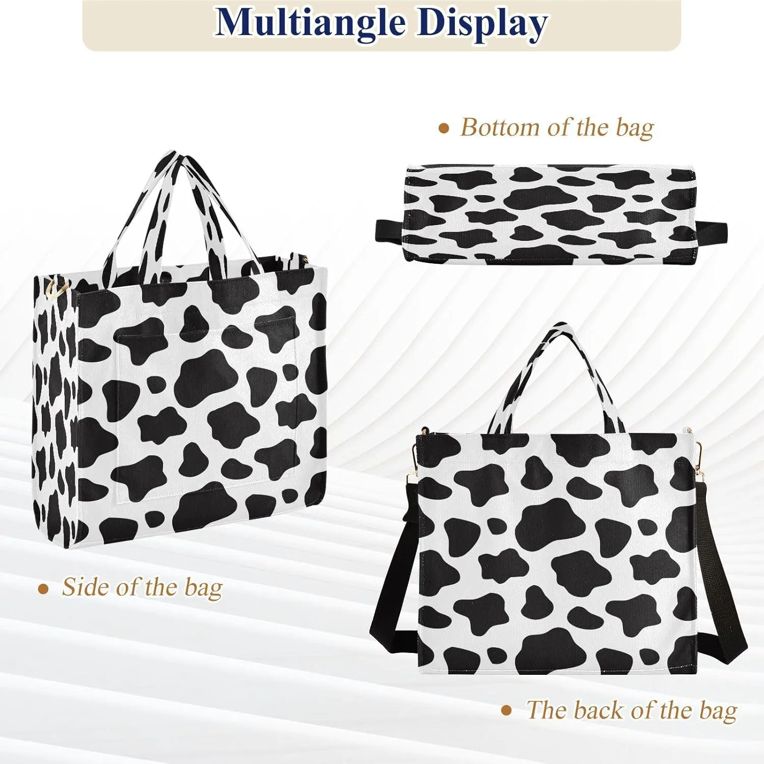 Tote Bag for Women with Zipper,Polyester Tote Purse Holiday Tote Bag Work Handbag Women Gift