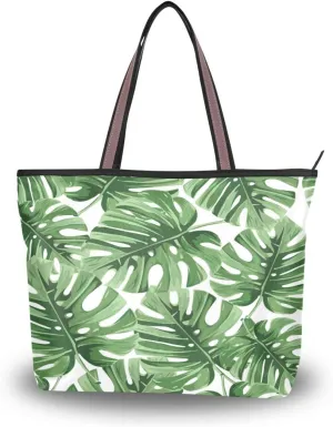 Tote Bag for Women with Zipper,Polyester Tote Purse Holiday Tote Bag Work Handbag Women Gift