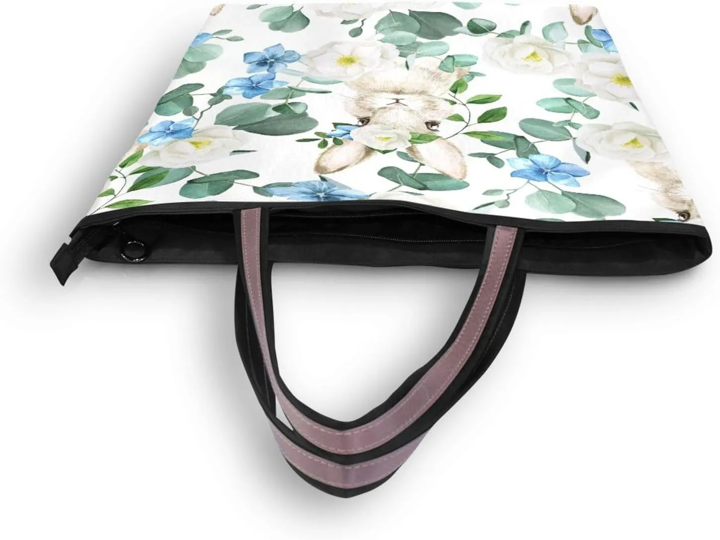 Tote Bag for Women with Zipper,Polyester Tote Purse Holiday Tote Bag Work Handbag Women Gift