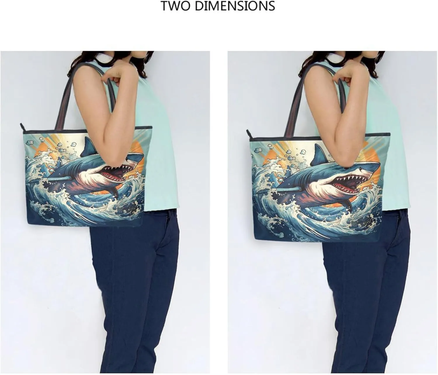 Tote Bag for Women with Zipper,Polyester Tote Purse Holiday Tote Bag Work Handbag Women Gift